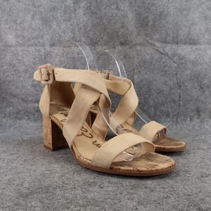 Sam Edelman Shoes Womens 7.5 Sandals Fashion Comfort Sonia Leather Beige Strappy